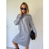Svetrové šaty límec šedá