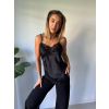 Saténové tílko černá