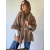 Pončo s kožíškem hnědá