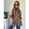 Pončo s kožíškem hnědá