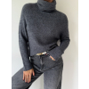 Svetr alpaka s rolákem tmavě šedá