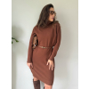 Oversize pletené šaty TISSE hnědá