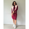 Oversize pletené šaty TISSE vínová
