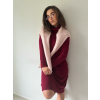 Oversize pletené šaty TISSE vínová