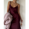 Saténové šaty vínová