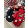 Rukavice Snowflake černá / šedá / červená