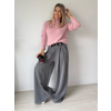 Kalhoty volné s páskem šedá