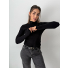 ŽEBROVANÉ TRIKO S DLOUHÝM RUKÁVEM ČERNÁ