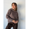 MOHÉROVÝ SVETR S KAPUCÍ HNĚDÁ