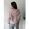 Mohérový svetr s kapucí na zip růžová