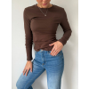 Basic triko s dlouhým rukávem hnědá