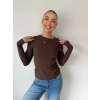 Basic triko s dlouhým rukávem hnědá