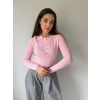 Svetřík s knoflíky růžová