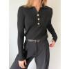 Svetřík s knoflíky černá