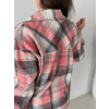 Košile károvaná s kamínky růžová