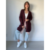Cardigan basic vinová