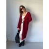 Cardigan basic dlouhý červená