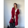 Cardigan basic dlouhý červená