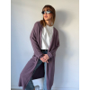 Cardigan basic dlouhý fialová