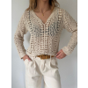 Boho svetřík krémová