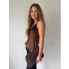 Saténové tílko s krajkou hnědá