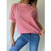 Triko s pruhy růžovo červená
