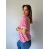 Triko s pruhy růžovo červená