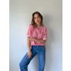 Triko s pruhy růžovo červená