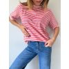 Triko s pruhy růžovo červená