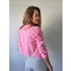 Riflová bunda světle růžová