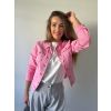 Riflová bunda světle růžová