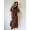 Bavlněné basic šaty hnědá