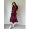 Bavlněné basic šaty vínová