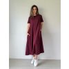 Bavlněné basic šaty vínová