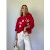 Mikina DOG MOM červená