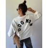 Mikina DOG MOM bílá s černým nápisem