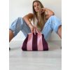 Kabelka clip pruhy bordo