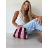 Kabelka clip pruhy bordo