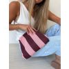 Kabelka clip pruhy bordo