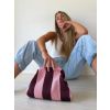 Kabelka clip pruhy bordo