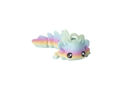 Přívěsek roztomilého axolotla - Pastelová duhová