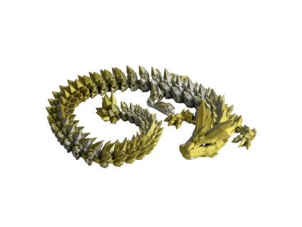 Krystalový dračí dospělák - Zlato-stříbrná