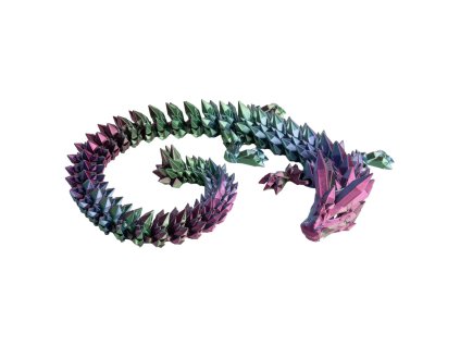 Krystalový dračí dospělák - Modro-zeleno-fialová