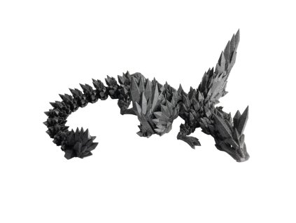 Okřídlený krystalový dračí dospělák - Třpytivá černá