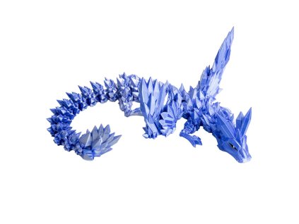 Okřídlený krystalový dračí dospělák - Modro-bilá