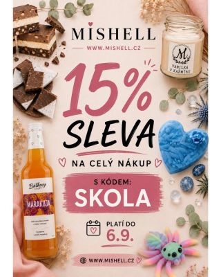 🎒 ZPÁTKY DO ŠKOLY = SLEVA 15 %! 💗 Nový školní rok si zaslouží malou radost i pro vás. ✨ A proto teď na www.mishell.cz...