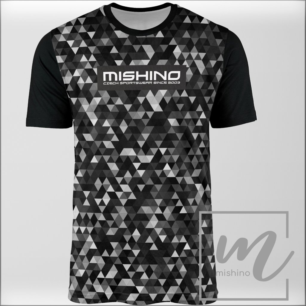 904020 4 pánské funkční tričko Mishino trojúhelníky černé PD