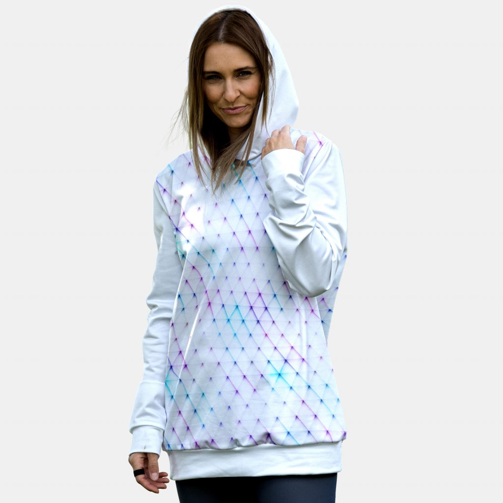 902011 dámská mikina ELIS bez kapsy vzor 701088 abstrakt fialkovo mint NEW PŘEDNÍ