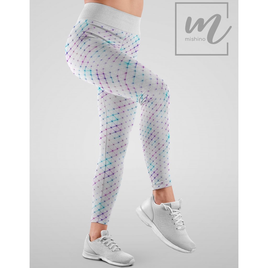 901142 legíny MISHINO vzor 701088 abstrakt fialkovo mint mockup