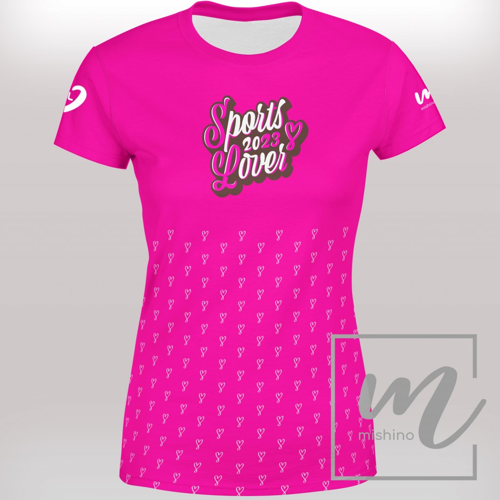 slovácké léto tričko dámské MISHINO PŘEDNÍ neon růžová